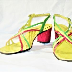 NOS JOSEPH LAROSE STRAPPY TRI COLOR SANDALS-7N